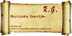 Ruzicska Gusztáv névjegykártya
